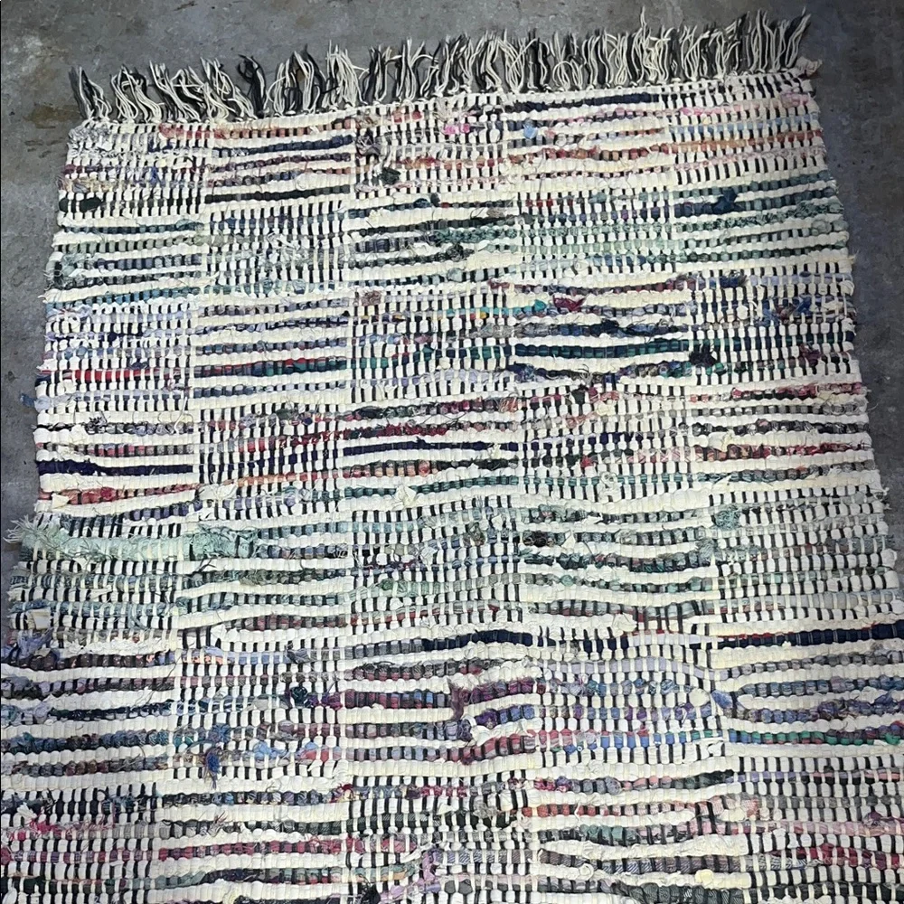 Handmade Vintage Rag Runner Rug